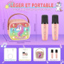Micro Karaoke Enfant avec 2 Micros sans Fil, Cadeau Jouet Fille 3-12 Ans | Kit Karaoké Microphone Bluetooth avec DSP et Lumières