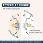 BIOLANE - Tétines rondes - Sucettes extra-fines - 0 à 6 mois - Jaune et Beige - Téterelle en caoutchouc naturel - Respect du dév