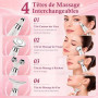 Appareil Anti Rides Visage Massage: 4-en-1 Appareil Massage Visage EMS avec 4 Têtes de Massage, 3 Modes LED, Fonction Chaleur 45
