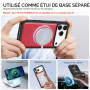 TUCCH Étui pour iPhone 18 Pro Max/17 Pro Max 6,9" 5G, Rouge | Blocage RFID, Coque Amovible 2 en 1, Chargement sans Fil, Portefeu
