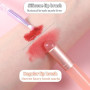 Ymapinc Lot de 4 pinceaux à lèvres réutilisables en silicone avec couvercle Rose