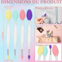 Lot de 4 pinceaux exfoliants pour les lèvres à double extrémité, 2 en 1, en silicone, applicateur doux, pour une application uni