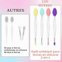 Lot de 4 pinceaux exfoliants pour les lèvres à double extrémité, 2 en 1, en silicone, applicateur doux, pour une application uni