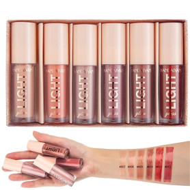 6 Couleurs Liquide Scintillant Brillant À Lèvres Ensemble, Rouges à lèvres, Gloss à Lèvres Effet Repulpant & Hydratant - Enrichi