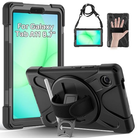 Gerutek Coque Antichoc pour Samsung Galaxy Tab A11 8.7 Pouces, Noir