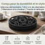 3 Pièces Dessous de Plat Silicone 19.5 cm, Antiadhésif Dessous de Cuisine | Noir Antidérapant et Résistant à Chaleur Sous Plat C