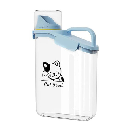 Geyecete Boite Croquette Chat,Conteneur de Nourriture pour Animaux,Hermétique 2.8 L,Récipient Alimentaire avec Tasse à Mesurer,P
