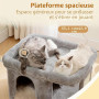 Heybly Arbre à Chat, Tour de 35 cm avec Grande Plateforme de Repos et Cabane pour Chats Adultes d'Intérieur, Poteaux à Griffes e