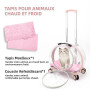 Sac à Dos Chat/Chien avec roulettes, Transparent et Respirant | 3 en 1 avec Chariot, Transporteur pour Animaux de Compagnie Char