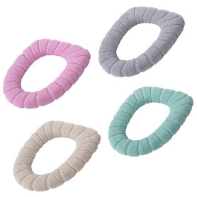 Lot de 4 housses de siège de toilette lavables en peluche pour salle de bain, douces et chaudes, lavables