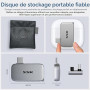 SSK Disque SSD Extreme 512Go, USB 3.2 Gen 2 SSD Portable jusqu'à 1050 Mo/s | USB-C Portable NVMe SSD, 4K 120Hz ProRes, Résistanc