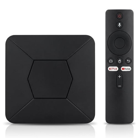Android TV Box 4K with Chromecast, Smart TV Box Streaming Device, WiFi & Bluetooth, Google Assistant, Netflix Support, Multimedi