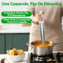 BESROY Mixeur Plongeant 5 en 1, 1100W, Vitesse Progressive, Lames Inox & Protection Anti-rayures, Hachoir Électrique, Fouet, Mou