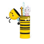 LEGAMI - Kawaii Étui École 2 en 1 en Silicone Souple, Thème Bee, Porte-stylos de Table, Fermeture à Glissière, Stylos Crayons Fe