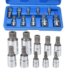 Drado Jeu de Douilles XZN 10pcs, Douilles Torx Mâle M4‑M18 pour Réparation