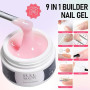 4x15ml Gel UV pour Ongles, Gel de Construction pour Extension et Modelage, Acrylique Blanc, Rose, Nude et Transparent, Vernis à
