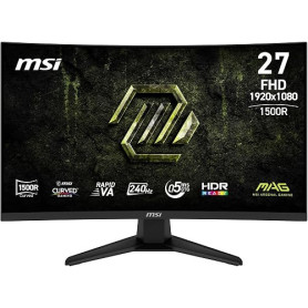 MSI MAG 275CF X24 Écran Gaming incurvé 27" FHD | Dalle Rapid VA 1920x1080, 240 Hz, 0,5ms, courbure 1500R, compatible VESA, HDMI,