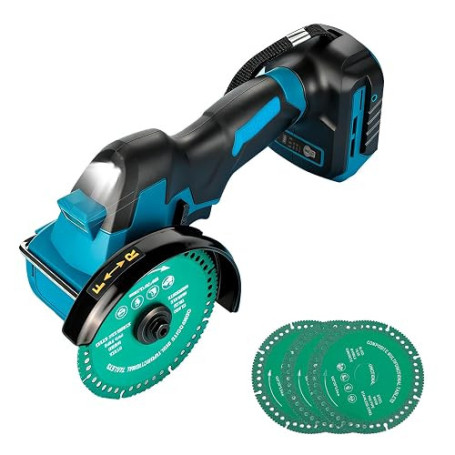Meuleuse d'angle sans fil pour Makita 18V, Mini meuleuse d'angle sans balais 18000 tr/min 100mm Petit outil de découpe avec 4 di