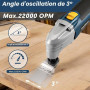 Enventor Outil Multifonction Filaire 200W, 22000 OPM | Angle d'oscillation 3°, Scie Vibrante avec 1 Grattoir, 1 Lame et 16 Papie