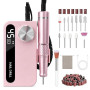 BRIGIN Ponceuse à ongles 45000 tr/min sans fil avec LCD pour ongles en gel | BRIGIN Ponceuse à ongles sans fil avec 45 000 tr/mi