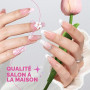 UNA GELLA Capsule Americaine Ongle Ballerina Medium, 510 pcs 15 Tailles, Capsules Ongles Gel Pré-Buffées Sans Limage, Faux Ongle