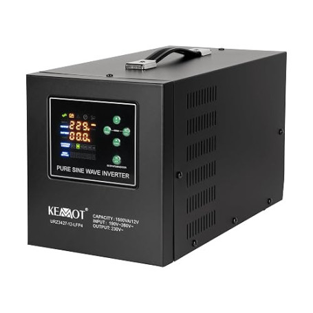KEMOT alimentation d'urgence PROsinus-1500-LFP4 Onduleur avec forme d'onde sinusoïdale pure et fonction de charge 12 V 230 V 150