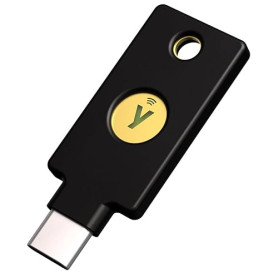 Yubico - Security Key C NFC - Noire - Clé de sécurité pour l'authentification à Deux facteurs (2FA), Connexion Via USB-C ou NFC,