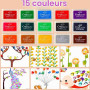 Ksvaye 15 Couleurs Encre Tampon Encreur Enfant Tampons Encreurs Multicolores Color Ink Inkpad Non Toxique Lavable Couleur Tampon