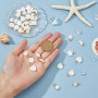 SUPERFINDINGS 40Pcs 5 Styles Charms en coquillage d'eau douce Pendentifs en forme d'étoile de lune et de coeur avec anneau de sa