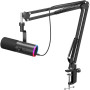 TONOR Micro Gaming Dynamique pour PC, Microphone Cardioïde Streaming XLR/USB avec Bras pour Podcasting/Studio, Annulation de Bru