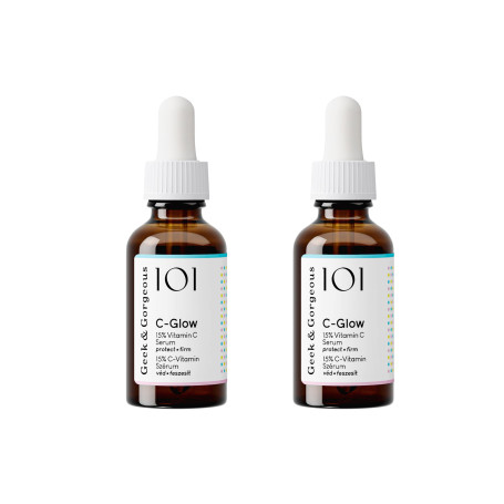 Geek & Gorgeous - C-Glow - Sérum à 15% de vitamine C + acide férulique & vitamine E, protège contre les dommages environnementau