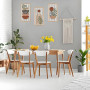 Yixuan 3 Pièces Sculptures Murales Décoratives en Bois Léger, Décor Boho Chic avec Motifs Feuille et Formes Géométriques, Art Mu
