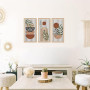Yixuan 3 Pièces Sculptures Murales Décoratives en Bois Léger, Décor Boho Chic avec Motifs Feuille et Formes Géométriques, Art Mu