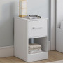 IDMarket - Lot de 2 Tables de Chevet UPPAH Blanches | Avec 1 tiroir en tissu et 1 niche
