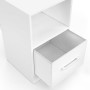 IDMarket - Lot de 2 Tables de Chevet UPPAH Blanches | Avec 1 tiroir en tissu et 1 niche