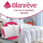Blanrêve - Lot de 2 Oreillers Confort - Doux et Moelleux - 60x60 cm | Lot de 2 oreillers en microfibre. Garnissage Polyester - I
