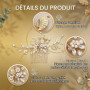 Peigne à Cheveux pour Mariée avec Fleurs et Perles, Or Bijoux Cheveux, Accessoire Cheveux Mariage, Fleurs de Mariage Feuilles Vi