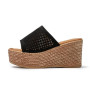 JOMIX Sandales Compensées Femme Sandale Femme Tongs Compensé d'été Espadrilles Femme pour Maison Piscine Plage