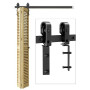 102cm/3.3FT Rail Porte Coulissante Pliante Kit Roulette Suspendue Systeme Noir pour 2 Porte Coulissante Interieur 48cm Large