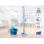 Leifheit Set Balai Serpillière Seau essoreur Power Clean M, 2 Housses | Technologie CleanBlade avec housses Micro Duo, largeur 3
