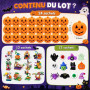 MOONTOY Cadeau Halloween Enfants, 48 Pièces Citrouilles, Squishies et Blocs | Mini Blocs Construction avec Fantômes, Cadeaux DIY