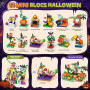 MOONTOY Cadeau Halloween Enfants, 48 Pièces Citrouilles, Squishies et Blocs | Mini Blocs Construction avec Fantômes, Cadeaux DIY