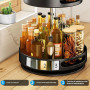 Lazy Susan Organiseur à épices rotatif à 360 °, en acier au carbone, plateau rotatif, porte-épices, hauteur réglable, pour cuisi