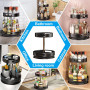 Lazy Susan Organiseur à épices rotatif à 360 °, en acier au carbone, plateau rotatif, porte-épices, hauteur réglable, pour cuisi