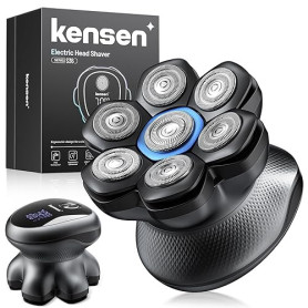 kensen Rasoir Tete Chauve Homme 7D Tondeuse Crane Chauve 90 Min d'Autonomie | 2 Vitesses Rasoir Crane Homme Chauve IPX6 Étanche