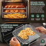 PETHREE Grille Air Fryer Stackable, 2Pcs Inox 304, Accessoires Airfryer Carrés pour Philips 6,2/7,2L, Ninja 6.2L AF180EU, Cosori