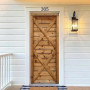 arricraft 2pcs Trompe L'oeil Décorative Sticker de Porte, Vintage en Bois | 200x80cm Autocollants Artistiques de Réfrigérateur P