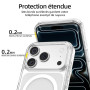 NEW'C Coque pour iPhone 17 Pro Magnétique Compatible MagSafe - Transparent | Coque + Cordon détachable, 6,3 pouces, Magnétique,