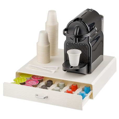 Baroni Home Tiroir Porte-Capsules de Café, Organisateur Porte-Dossets Universel pour Nespresso et Dolce Gusto, capacité de 30 ca