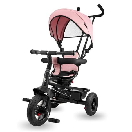 HyperMotion Tricycle Bébé Évolutif 3-en-1 - Tricycle Enfant 1-4 Ans (20 kg) - Poussette avec Guidon Parental, Siège Pivotant 360